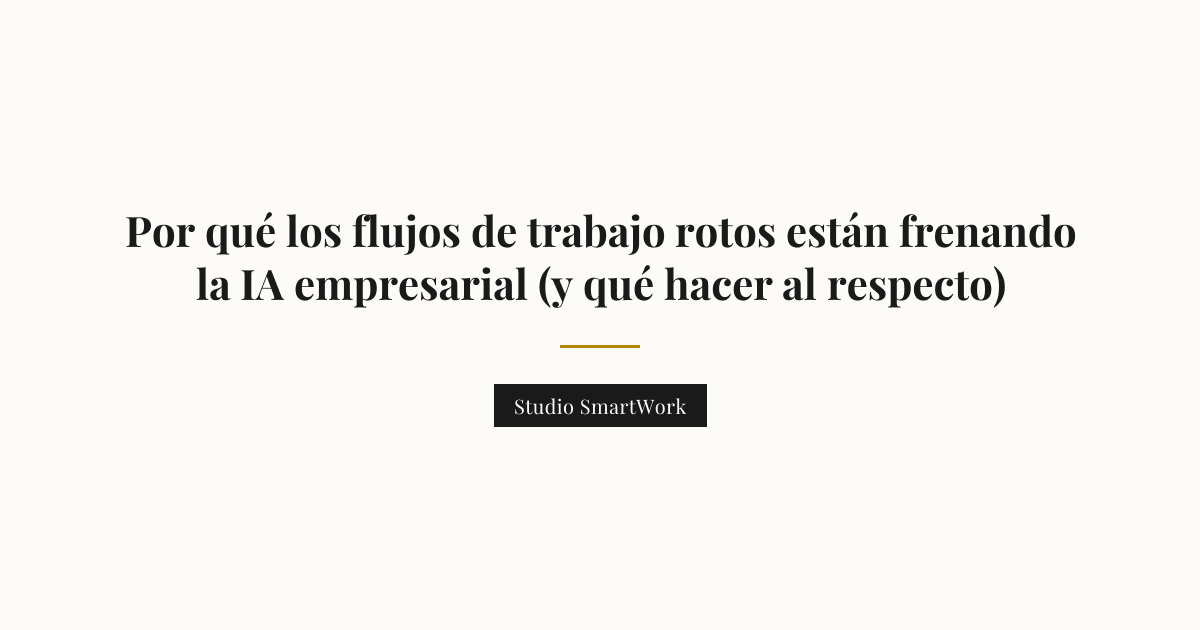 Diagrama abstracto de flujos de trabajo conectados con nodos representando agentes de IA