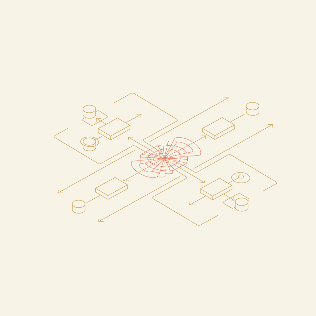 Diagrama de flujo de trabajo con un punto de congestión marcado en rojo