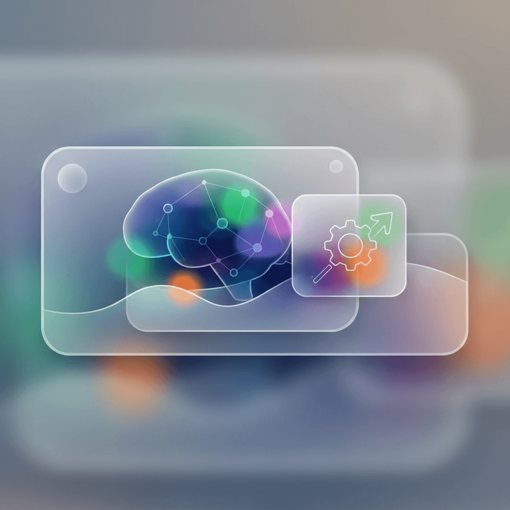 Illustration of an SME team working with generative AI assistants on their screens