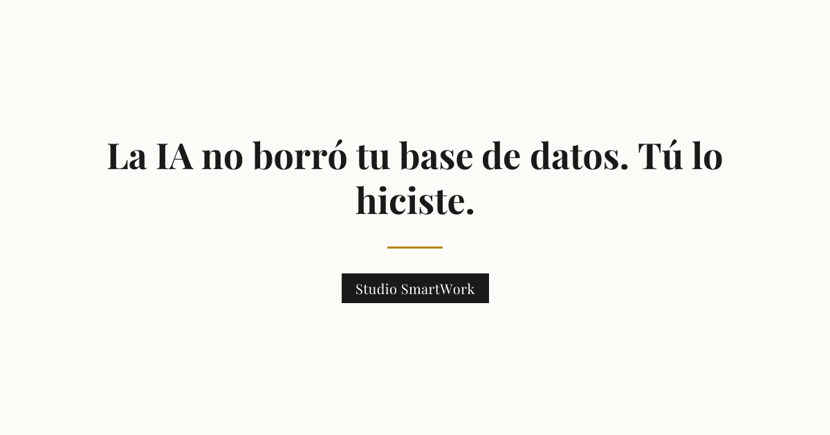Pantalla de terminal mostrando un comando de borrado de base de datos con una alerta de error