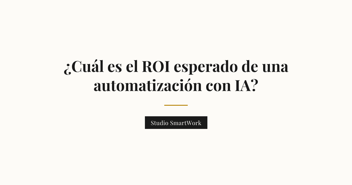 Dueño de una PYME revisando métricas de ahorro y retorno de inversión en una automatización con IA