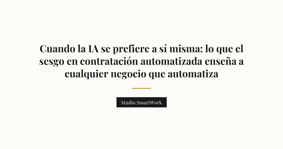 Ilustración de dos modelos de IA enfrentados evaluando currículums, con uno favoreciendo claramente al otro